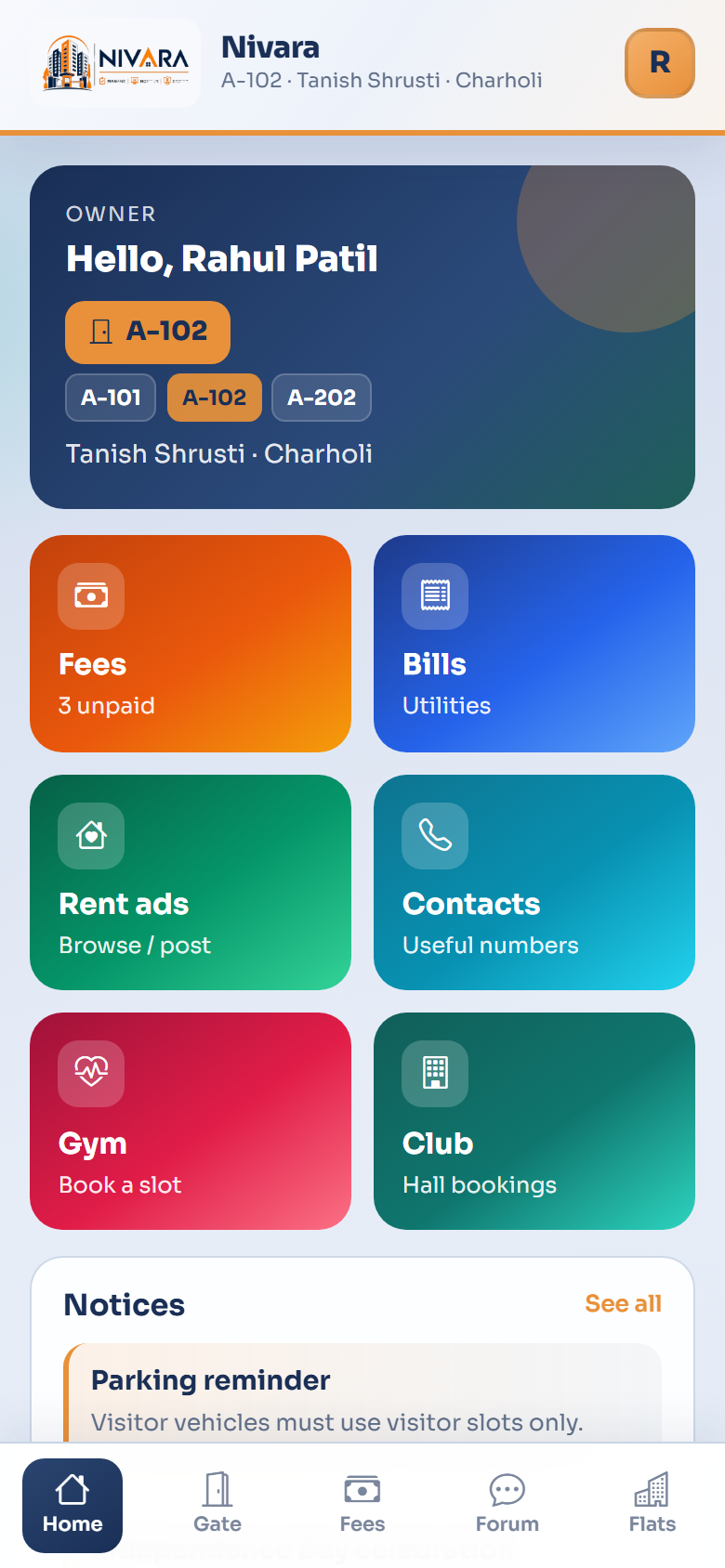 Nivara resident app